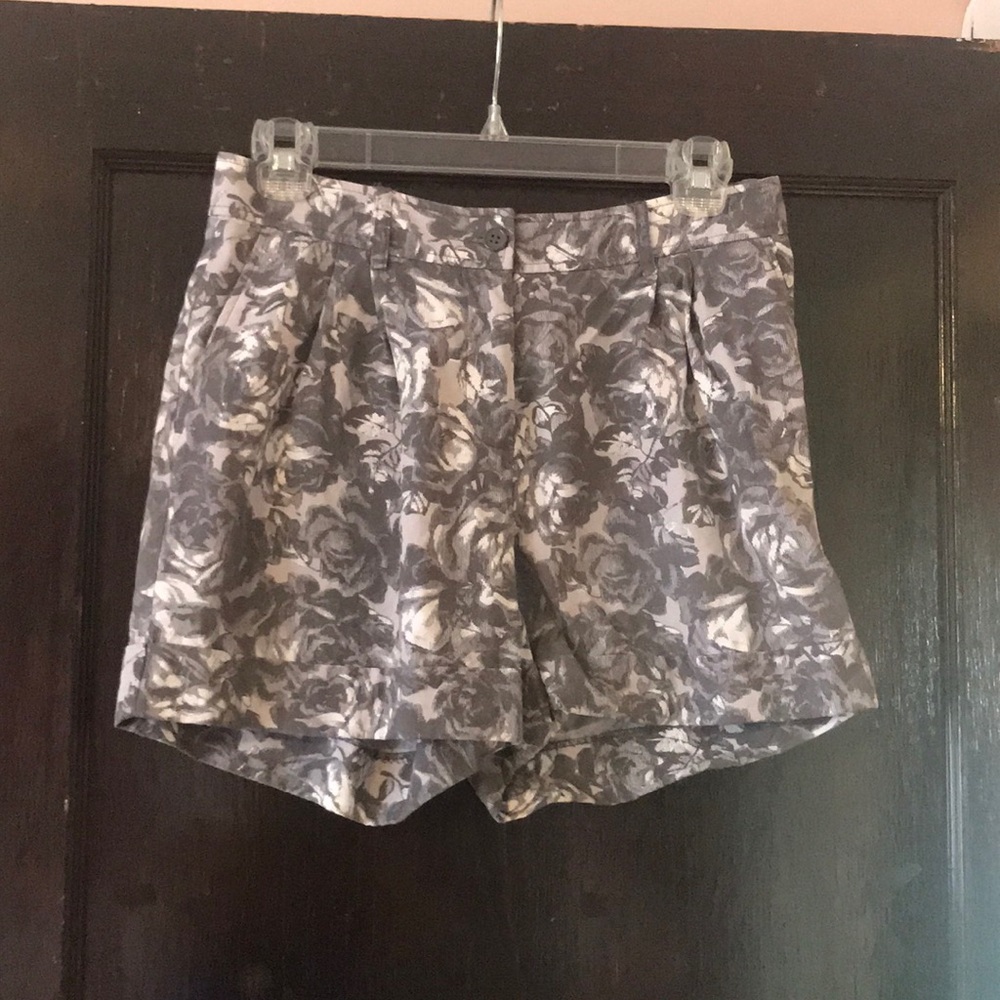 Grey floral shorts